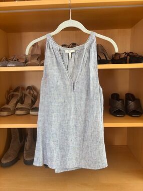 Joie Navy and White Patterned Sleeveless Top